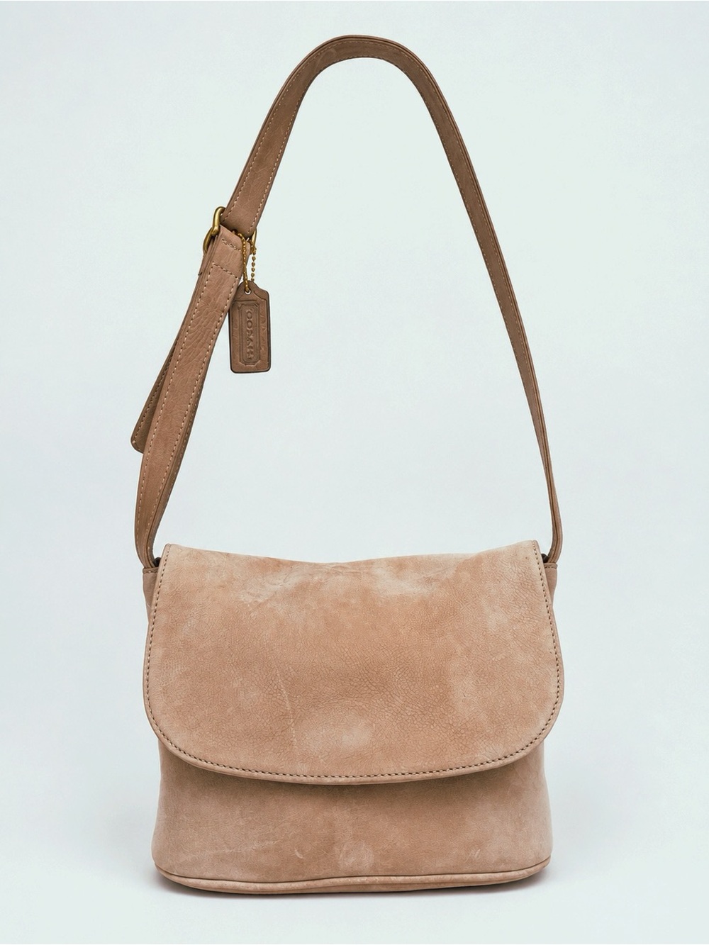 VINTAGE COACH 1995 Sonoma 4935 Nubuck Leather Flap Crossbody Handbag Purse